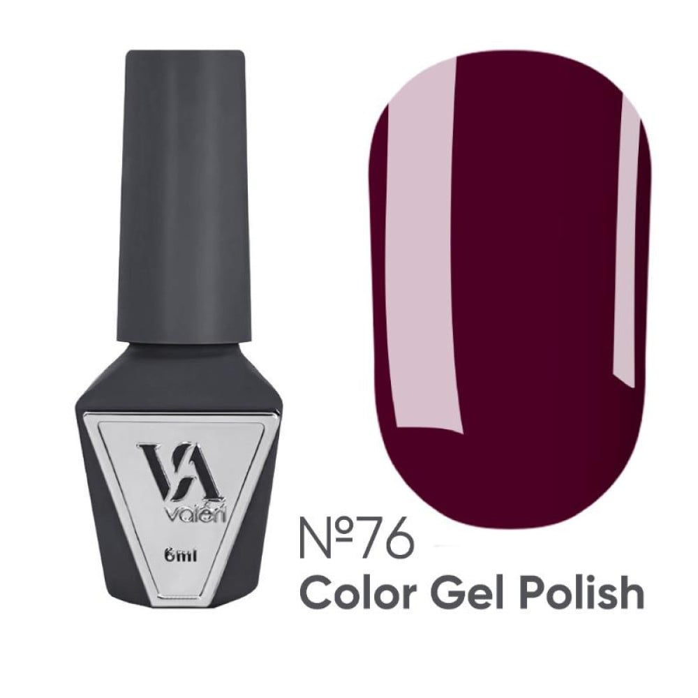 Гель-лак Valeri Color 076 насичений бордовий 6 мл