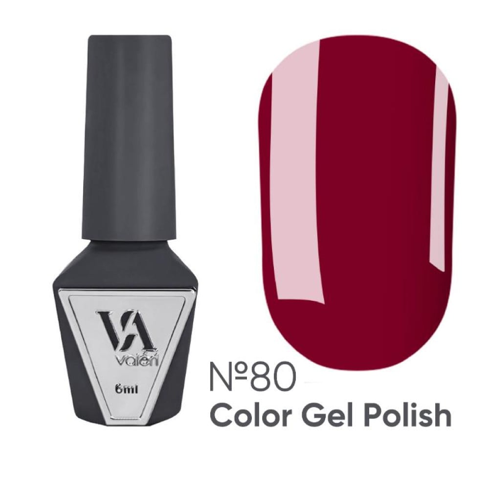 Гель-лак Valeri Color 080 класичний бордовий 6 мл