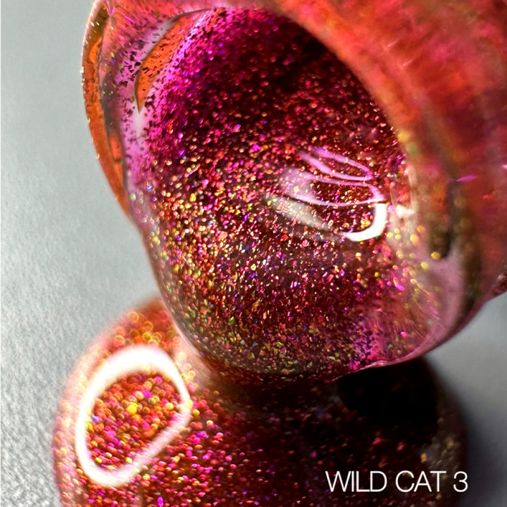Гель-лак Saga Professional Wild Cat 03 малиново-розовый с золотом. 9 мл