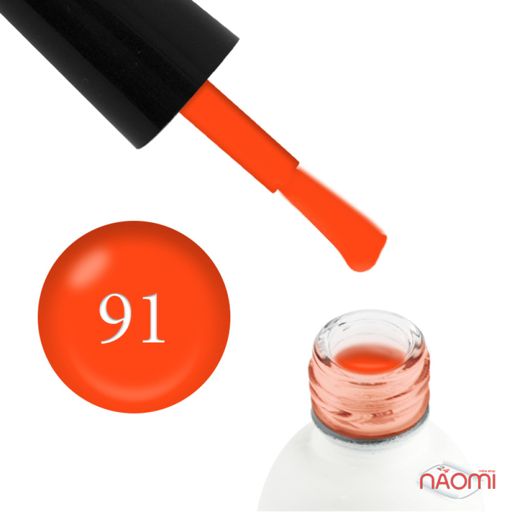 Гель-лак однофазний Koto 091 неоновий помаранчевий з флуоресцентним ефектом. 5 мл