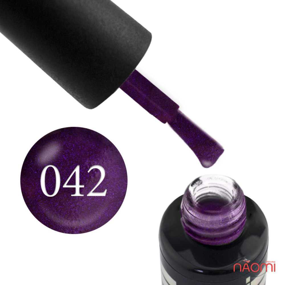 Гель-лак Oxxi Professional 042 темный фиолетовый с розоватым микроблеском, 10 мл