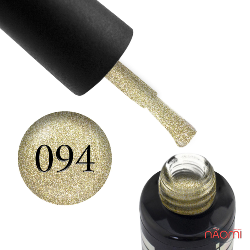 Гель-лак Oxxi Professional 094 золотистый с голографическими блестками. 10 мл