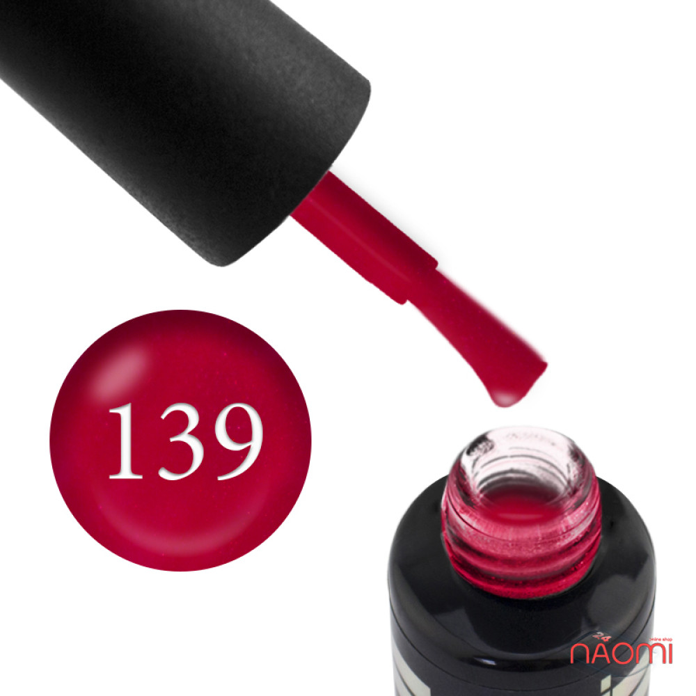 Гель-лак Oxxi Professional 139 кроваво-красный с микроблеском. 10 мл