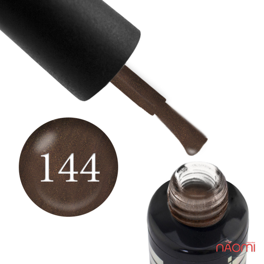 Гель-лак Oxxi Professional 144 темно-коричневый с микроблеском, 10 мл