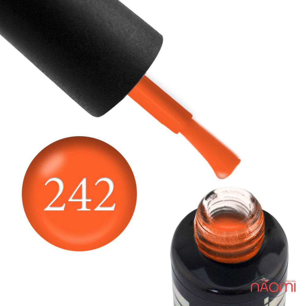 Гель-лак Oxxi Professional 242 яскравий помаранчевий неоновий. 10 мл