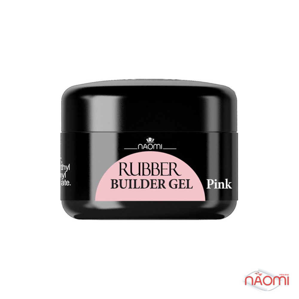 Гель Naomi строительный каучуковый UV Rubber Builder Pink розовый. 14 г