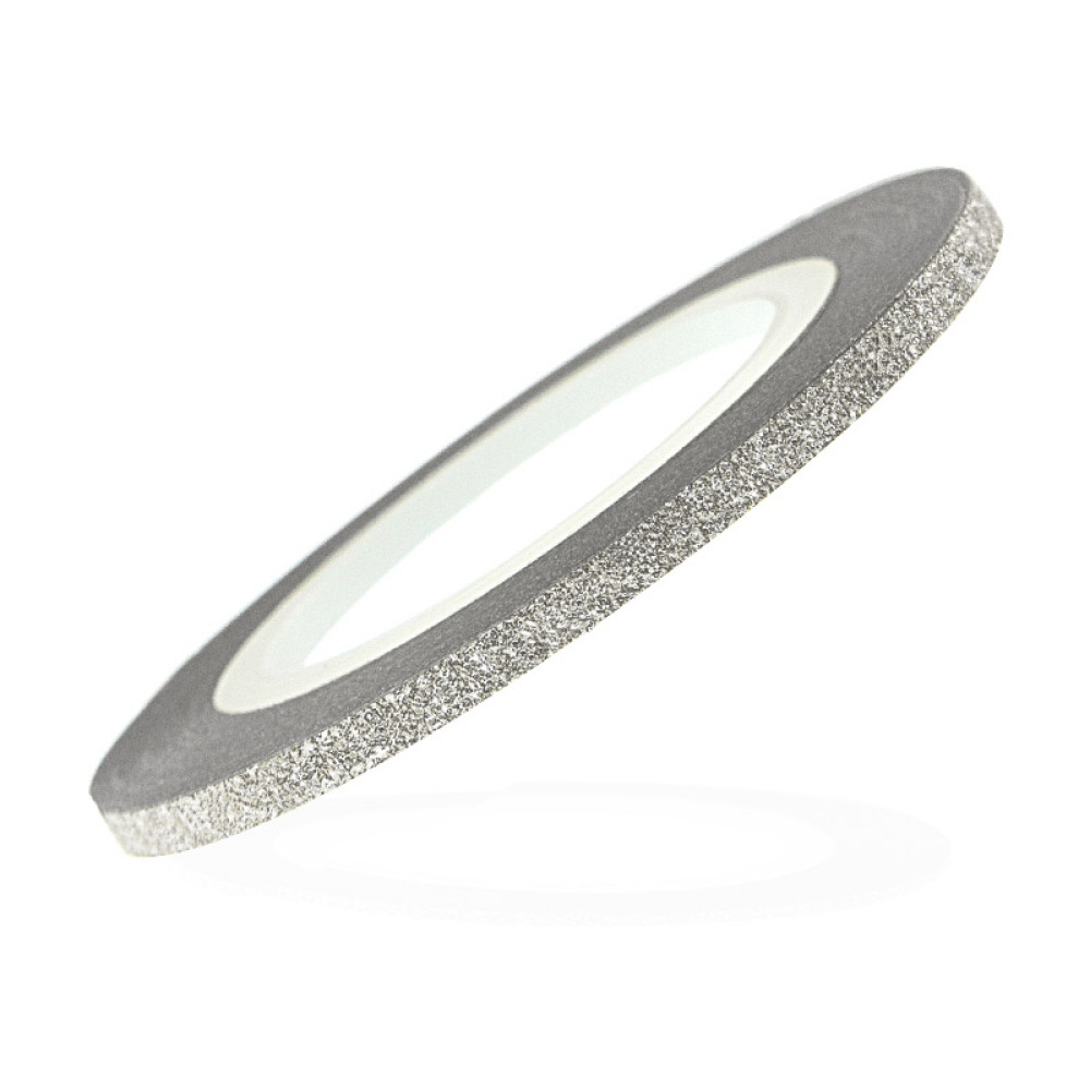 Лента-скотч бархатная для ногтей. цвет серебро. 3 мм