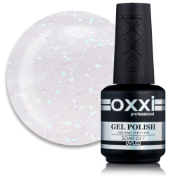 База камуфлирующая для гель-лака Oxxi Professional Sharm Cover Base Coat 002 прозрачно-молочный с брюзово-мятными шиммерами. 15 мл