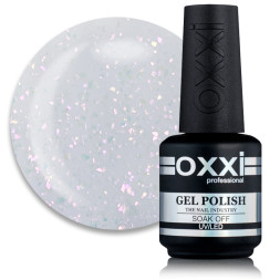 База камуфлирующая для гель-лака Oxxi Professional Sharm Cover Base Coat 003 прозрачно-молочный с розово-сиреневыми шиммерами. 15