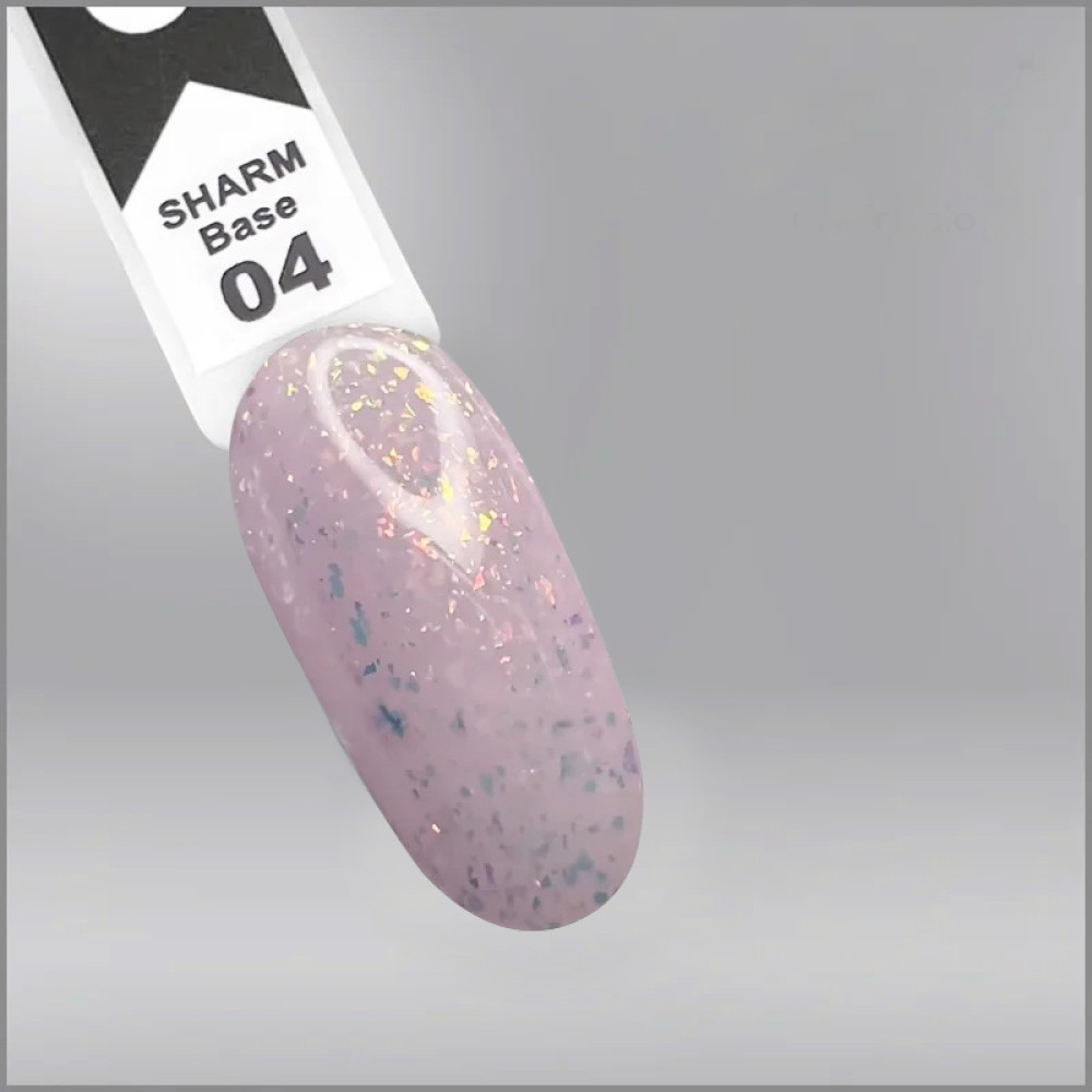 База камуфлирующая для гель-лака Oxxi Professional Sharm Cover Base Coat 004 прозрачно-розовый с персиковыми шиммерами. 15 мл