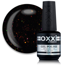 База камуфлирующая для гель-лака Oxxi Professional Sharm Cover Base Coat 006 черный с персиковыми. розовыми и сиреневыми шиммерами