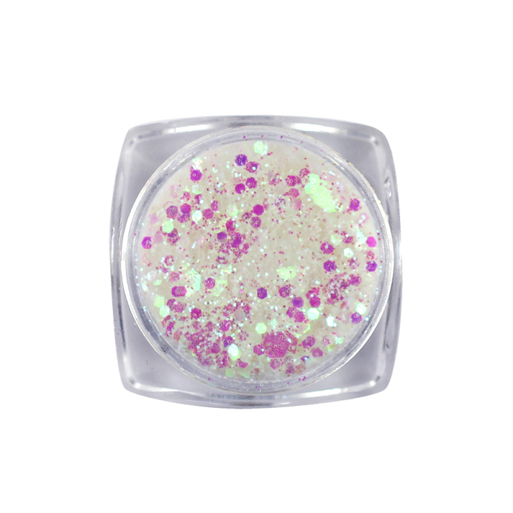 Декор для ногтей Starlet Professional блестки с конфетти DT-07. цвет розовый с перламутром