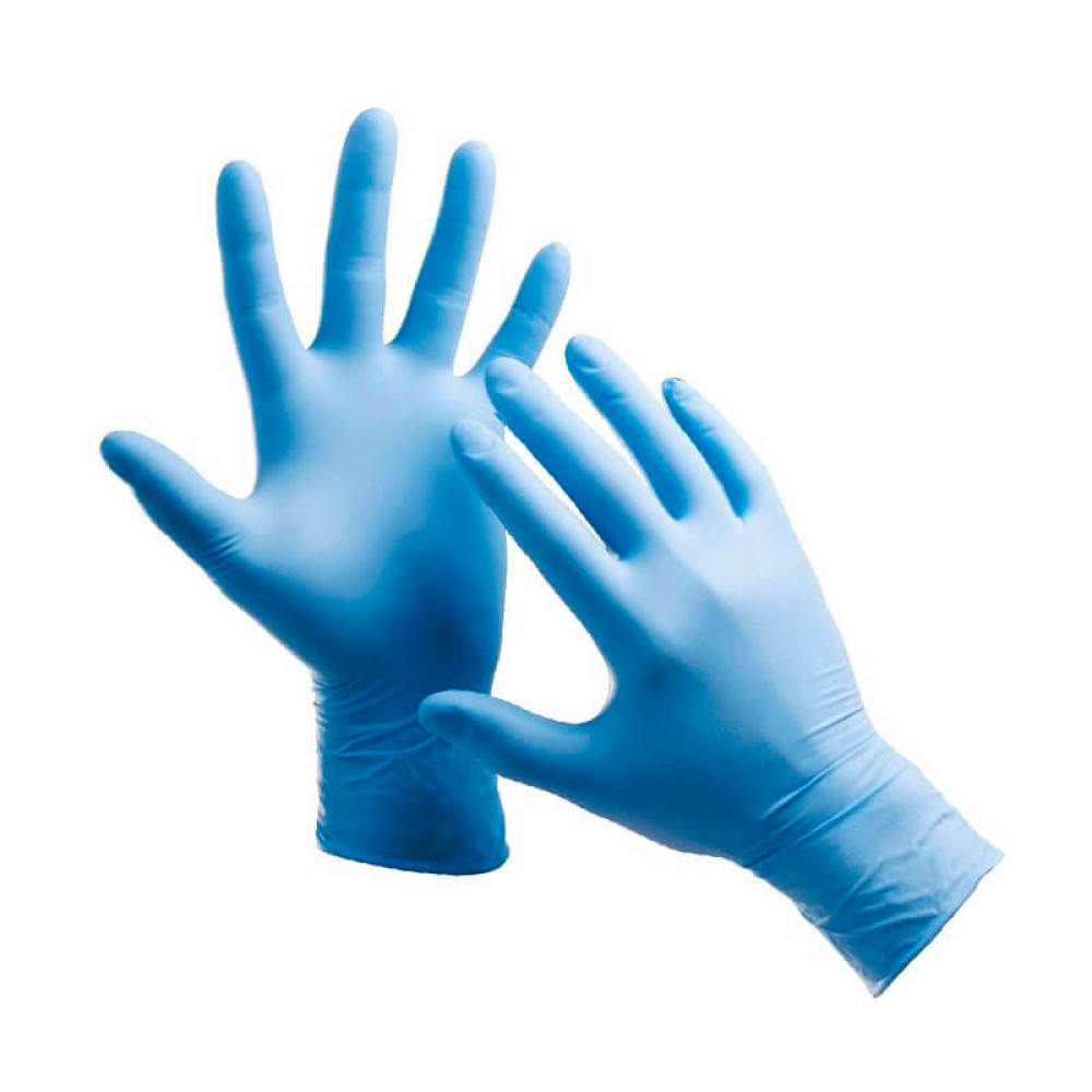 Рукавички нітрилові упаковка – 5 пар. розмір S (без пудри) сині