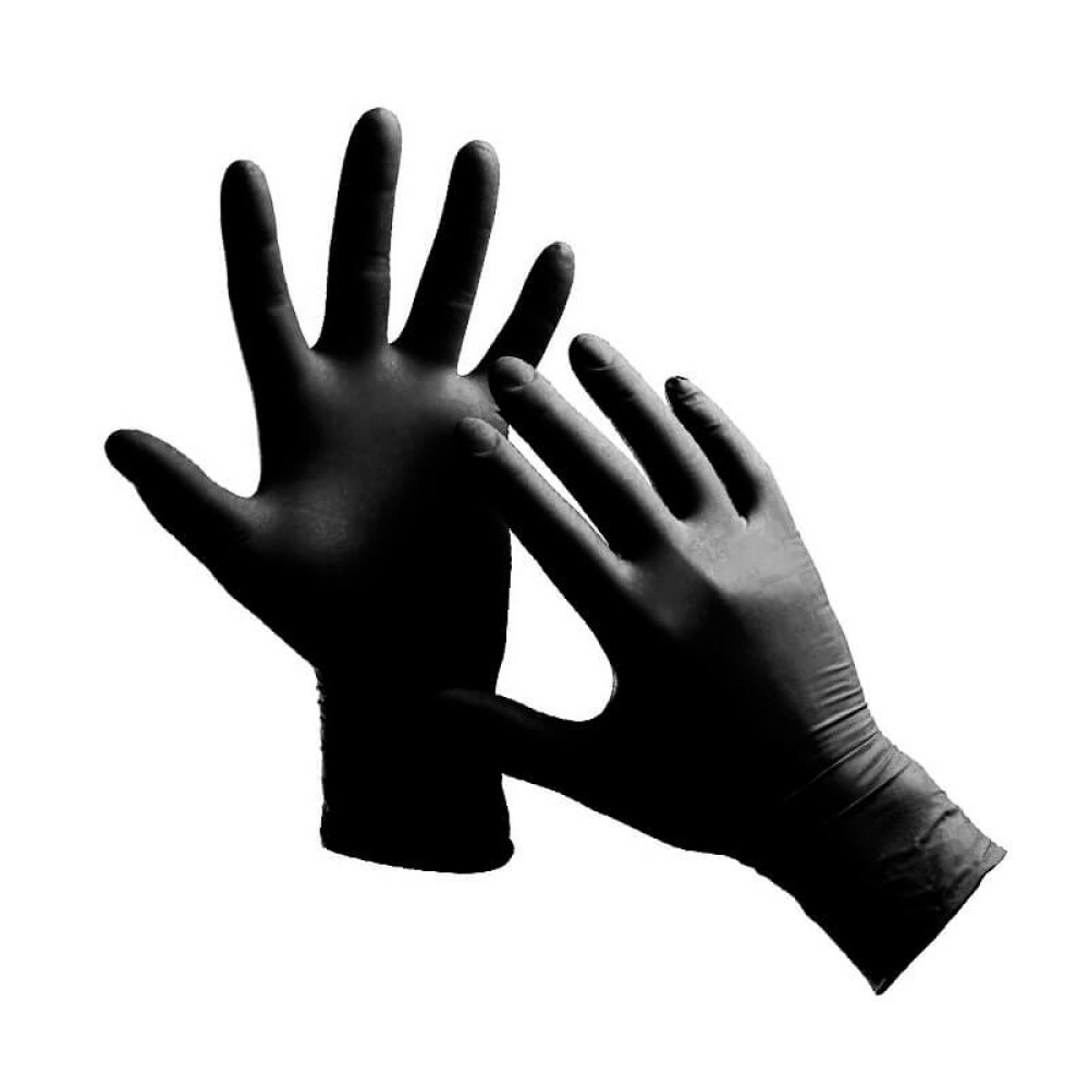 Перчатки нитриловые упаковка - 5 пар. размер L (без пудры). плотность 5 г. черные