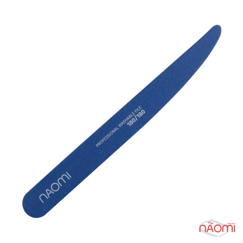 Пилка для нігтів Naomi 180/180 ніж. колір синій