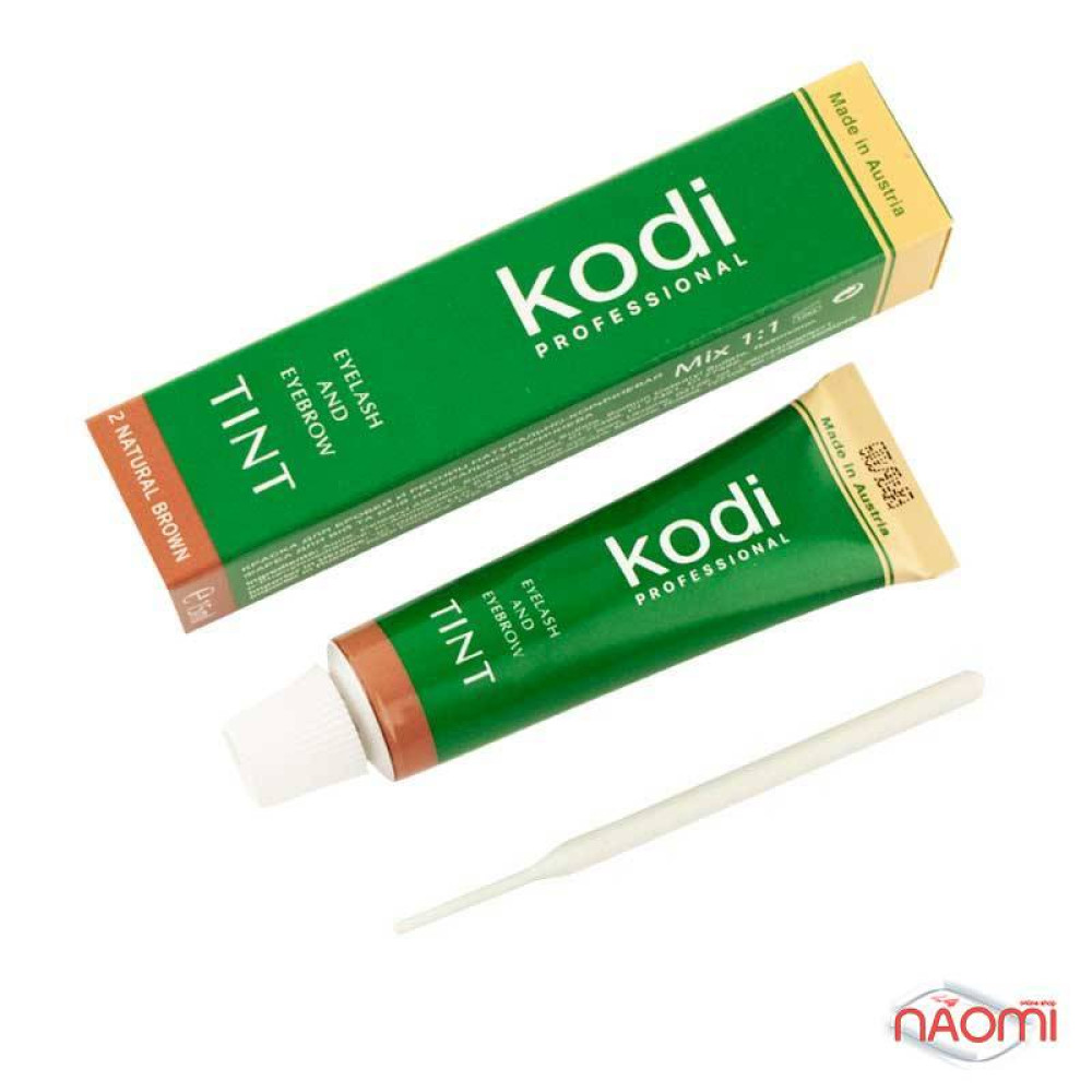Фарба для брів і вій Kodi Professional № 2 Natural Brown. колір світло-коричневий. 15 мл