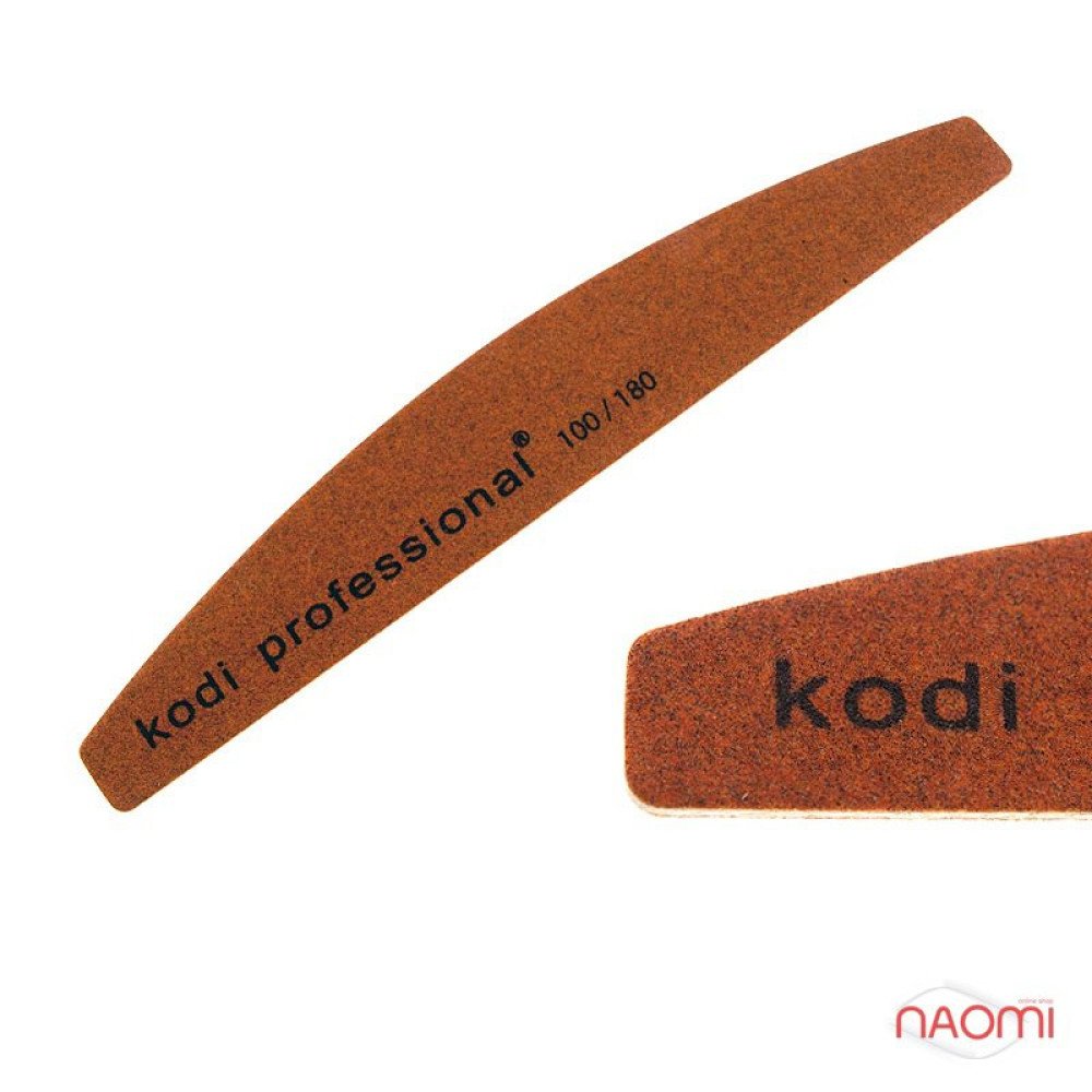 Пилка для ногтей Kodi Professional 100/180 Half Brown. полукруг