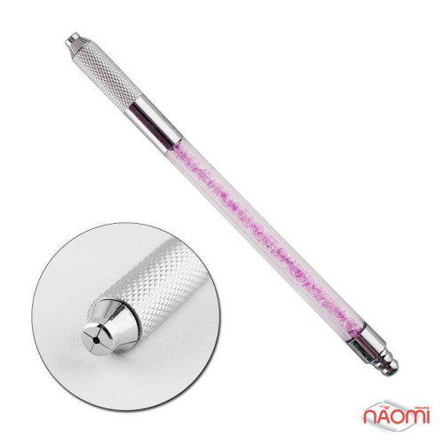 Ручка для мікроблейдингу зі стразами Swarovski пластикова, колір ліловий, фото 1, 199.00 грн.