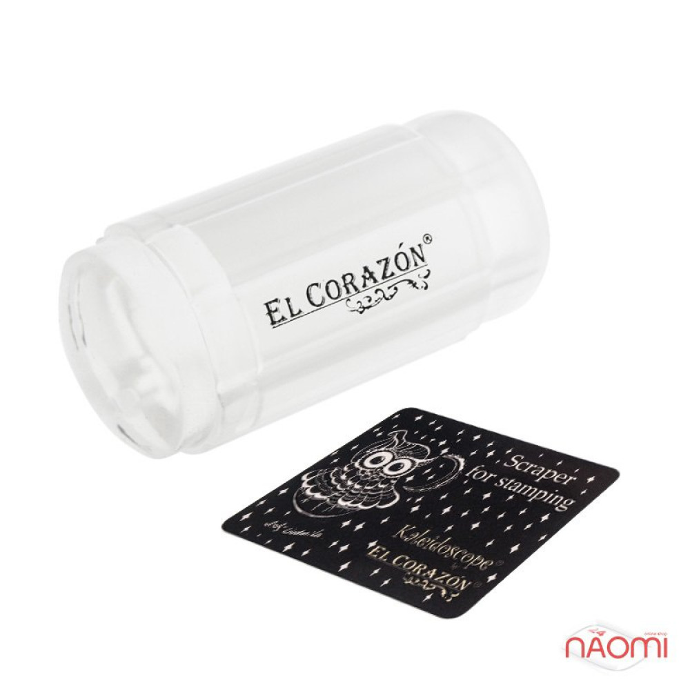 Односторонний силиконовый штамп и скрапер для стемпинга El Corazon № K-sst-10, прозрачный
