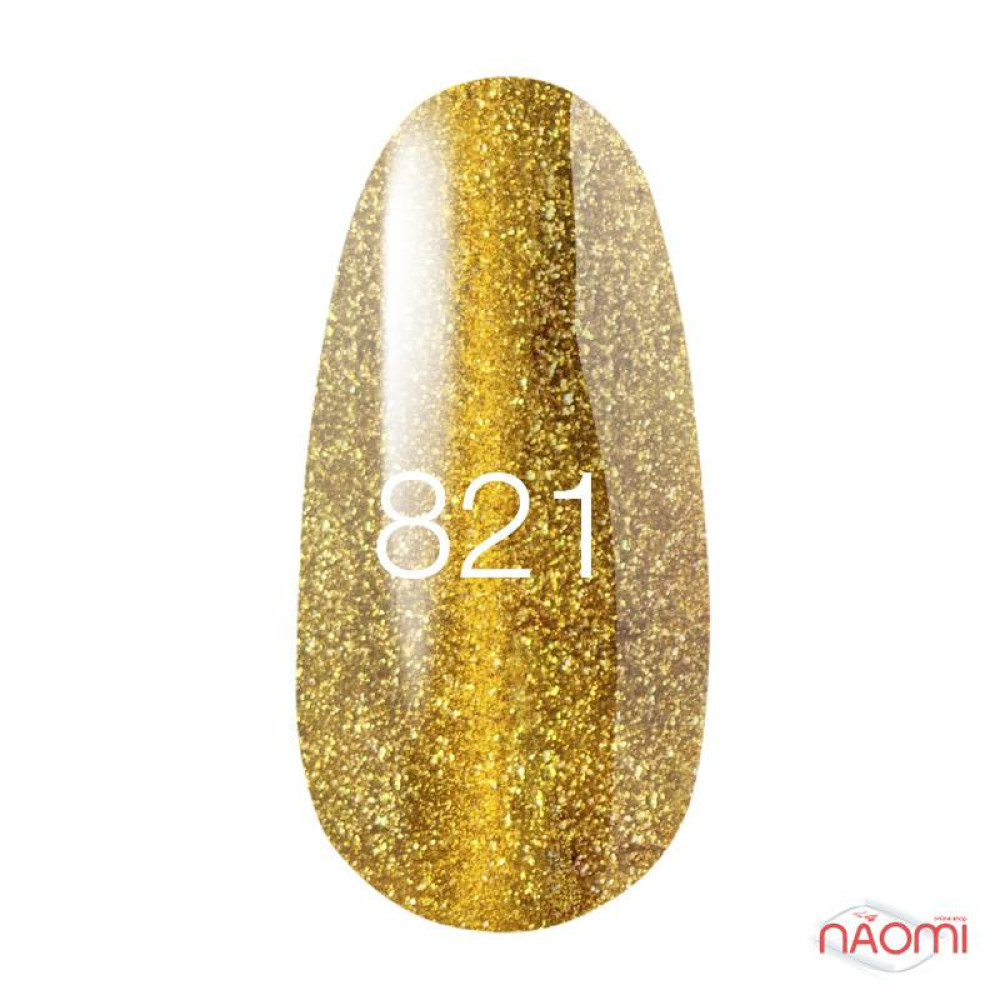 Гель-лак Kodi Professional Moon Light 821 жовте золото з яскраво-золотистим полиском і шимерами, 8 мл