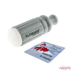 Двусторонний силиконовый штамп и скрапер для стемпинга El Corazon № K-sst-02, серый