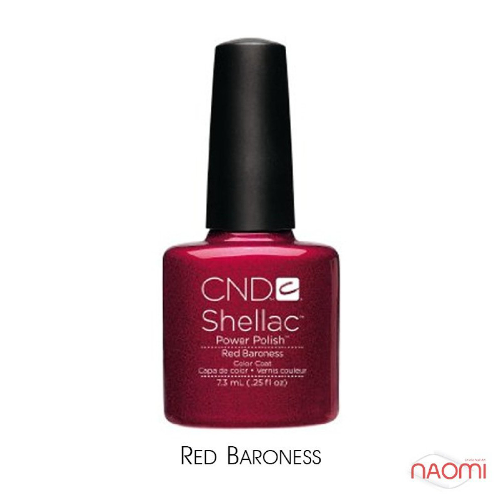 CND Shellac Red Baroness, темний сливово-бордовий з перламутром, 7,3 мл