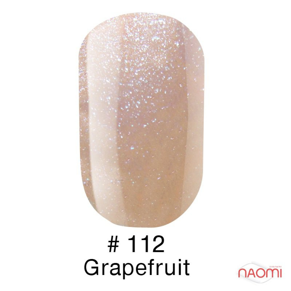 Гель-лак Naomi 112 Grapefruit бежево-рожевий з шимерами, 6 мл