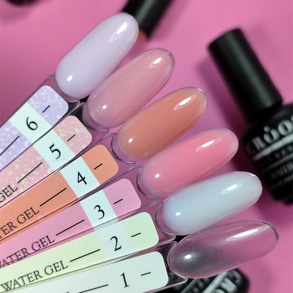 Рідкий гель Crooz Water Gel 06 для зміцнення та моделювання світлий ліловий з шимером 15 мл