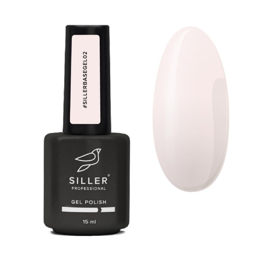 База Siller Professional Gel Base 002 для укрепления ногтей с кисточкой молочный беж 15 мл