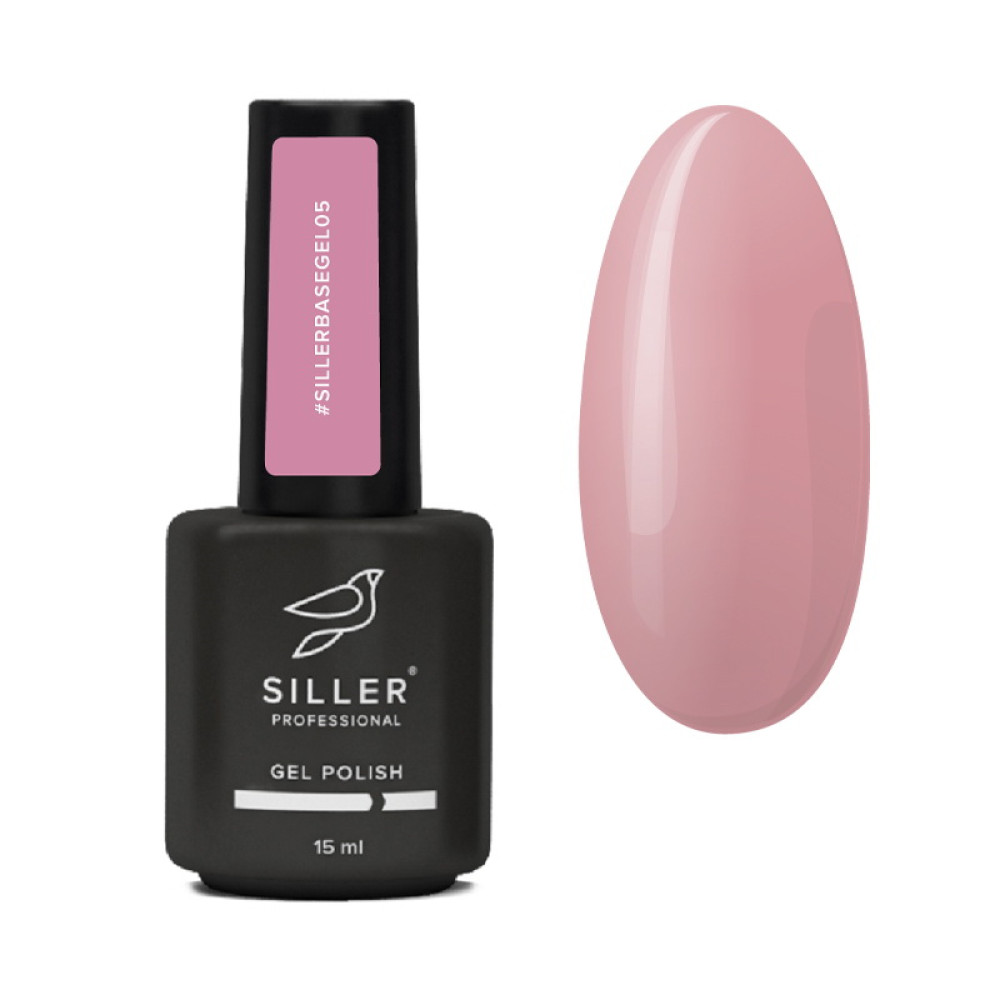База Siller Professional Gel Base 005 для укрепления ногтей с кисточкой розовый 15 мл