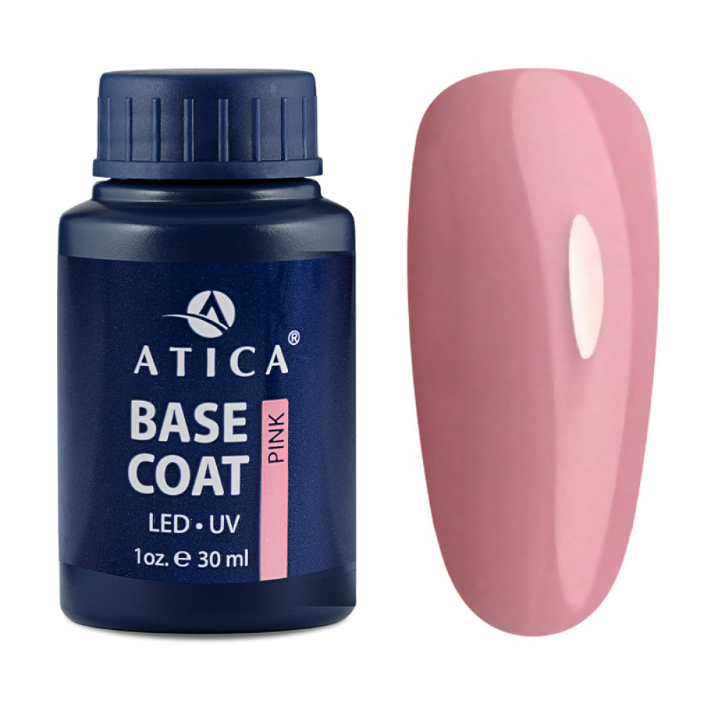 База камуфлирующая каучуковая для гель-лака Atica Base Gel Pink розовый 30 мл
