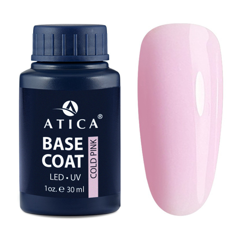 База камуфлююча каучукова для гель-лаку Atica Base Gel Сold Pink холодний рожевий 30 мл