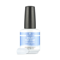 Топ для гель-лака без липкого слоя Atica Milky Top Coat молочный с кисточкой 15 мл