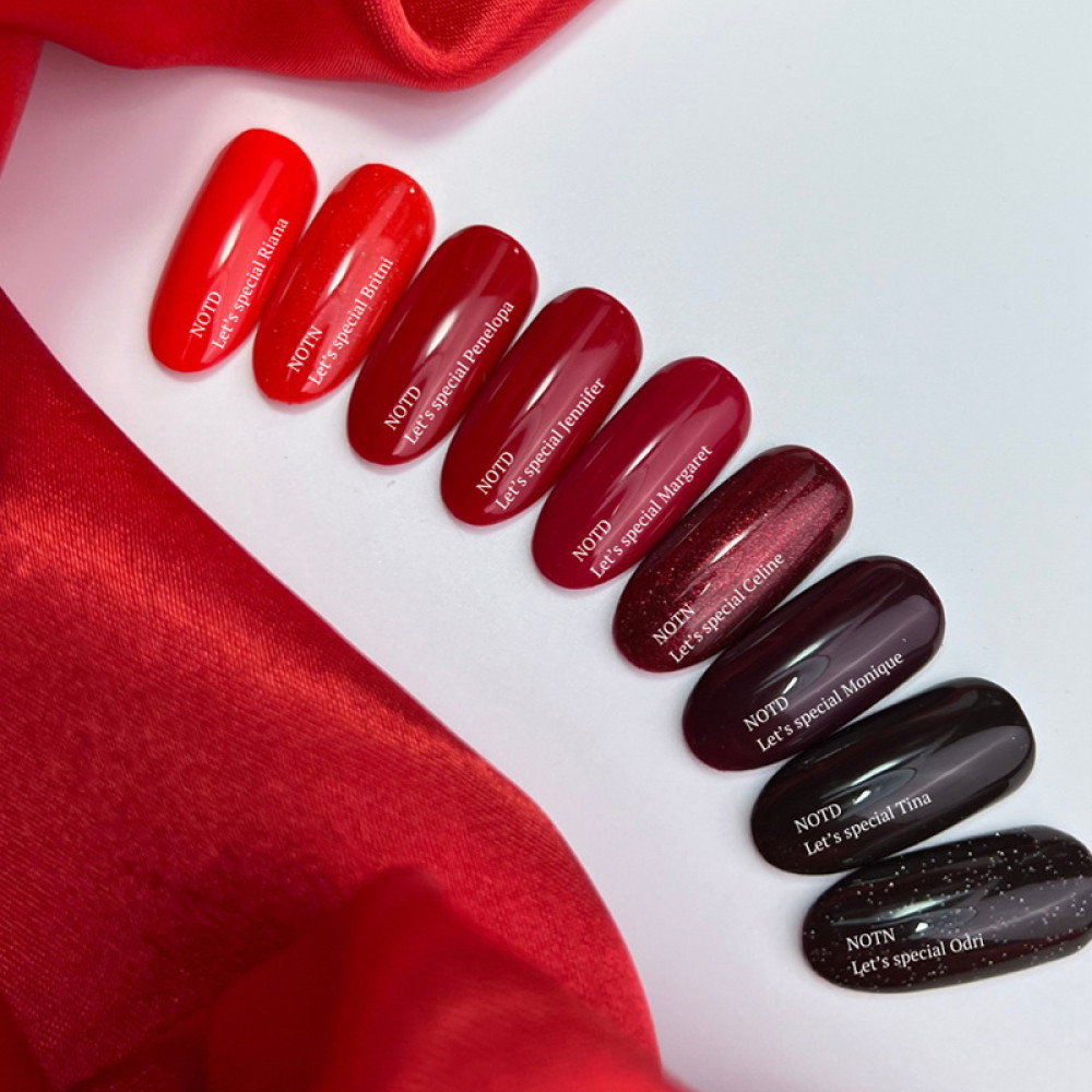 Гель-лак Nails Of The Night Lets Special Red Collection Celine темно-красный с шиммером светоотражающий 10 мл