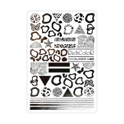 Слайдер-дизайн RichColoR Foil 040 Животная серебряная геометрия