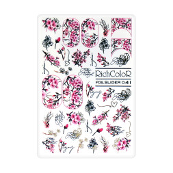 Слайдер-дизайн RichColoR Foil 041 Рожеві квіти