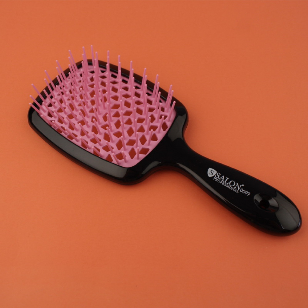 Гребінець для волосся Salon Professional SP0099 20.5х8.5 см глянцевий колір чорно-рожевий