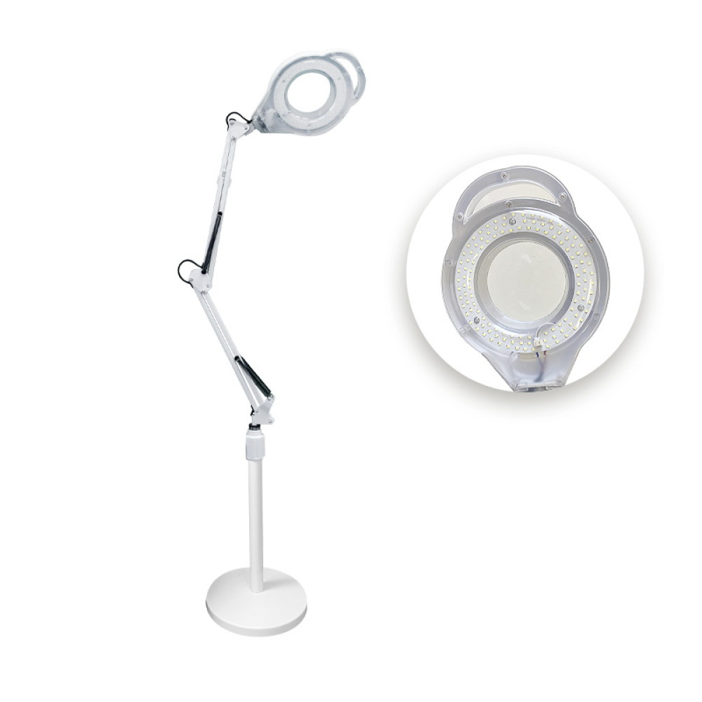 Лампа-лупа напольная и настольная SP-31 3-5 диоптрий D 18 см с держателем и струбциной цвет белый