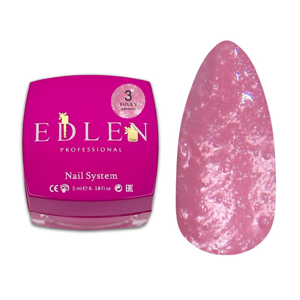 Гель для дизайну Edlen Professional Sugar Gel 03 цукровий рожевий 5 мл