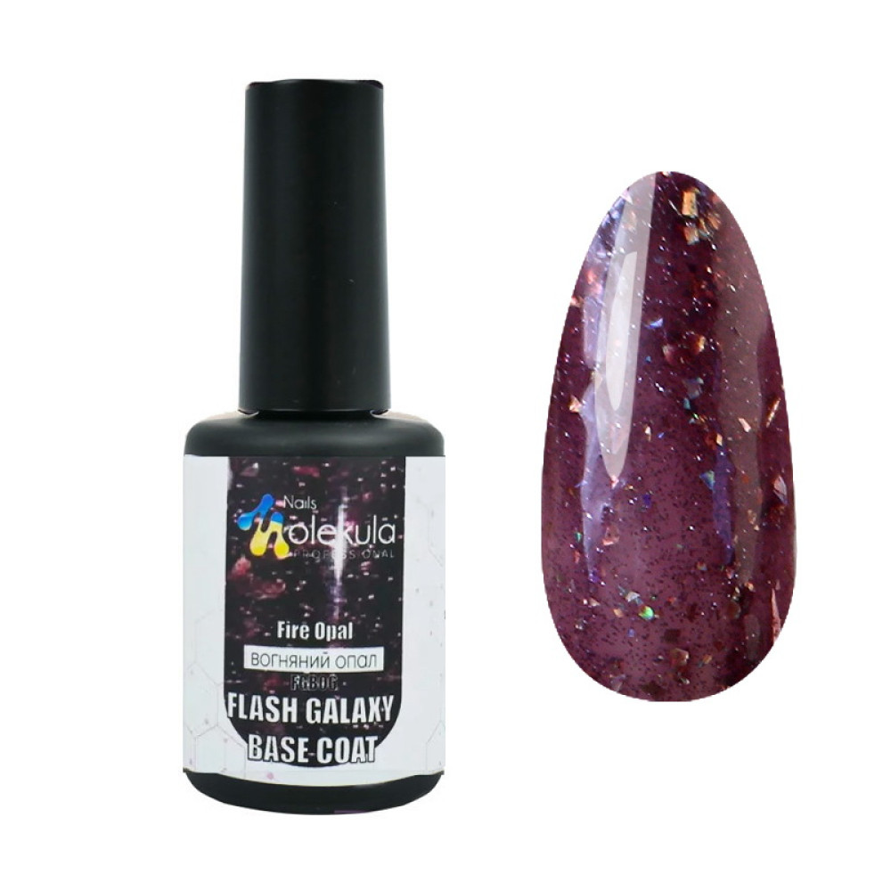 База светоотражающая Nails Molekula Flash Galaxy Base 06 Fire Opal Огненный опал 12 мл
