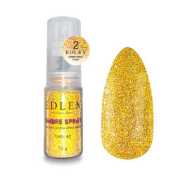 Пудра спрей для дизайна Edlen Professional Ombre Spray Flash 02 светоотражающая 7.5 г