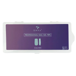 Типсы гелевые для наращивания ногтей DNKa Professional Nail Gel Tips Square 240 шт квадрат матовые