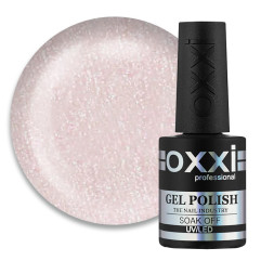 База камуфлирующая для гель-лака Oxxi Professional Cover Base Coat 008 светло-розовый с нежными серебристыми шиммерами. 10 мл