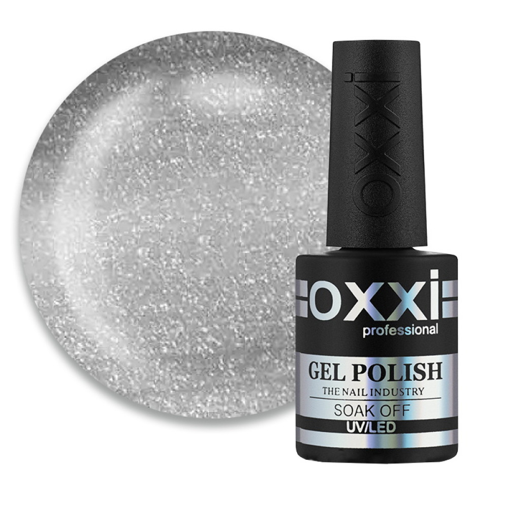 Гель-лак Oxxi Professional Glory 001 серебро с шиммерами. 10 мл