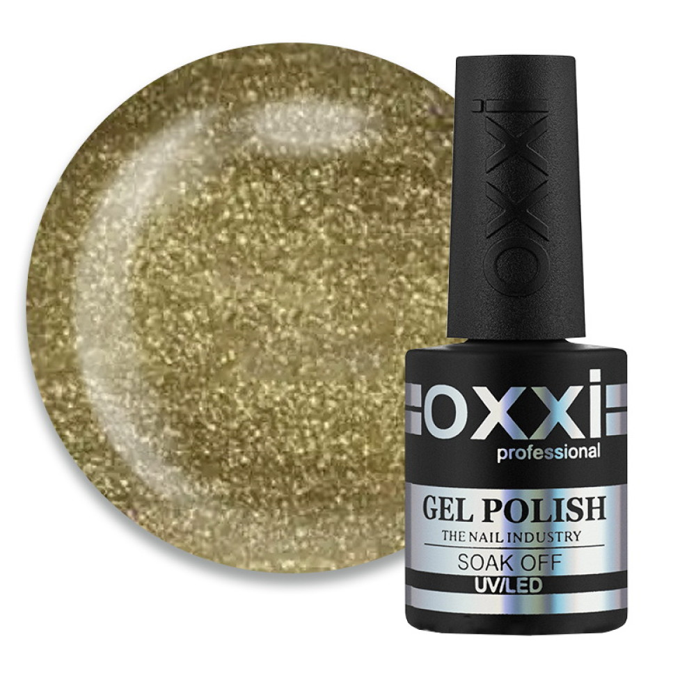 Гель-лак Oxxi Professional Glory 014 горчично-оливковый с шиммерами. 10 мл