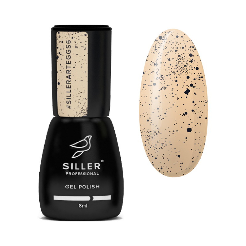 Гель-лак Siller Professional Art Eggs 006 світло-персиковий з крихтою. 8 мл