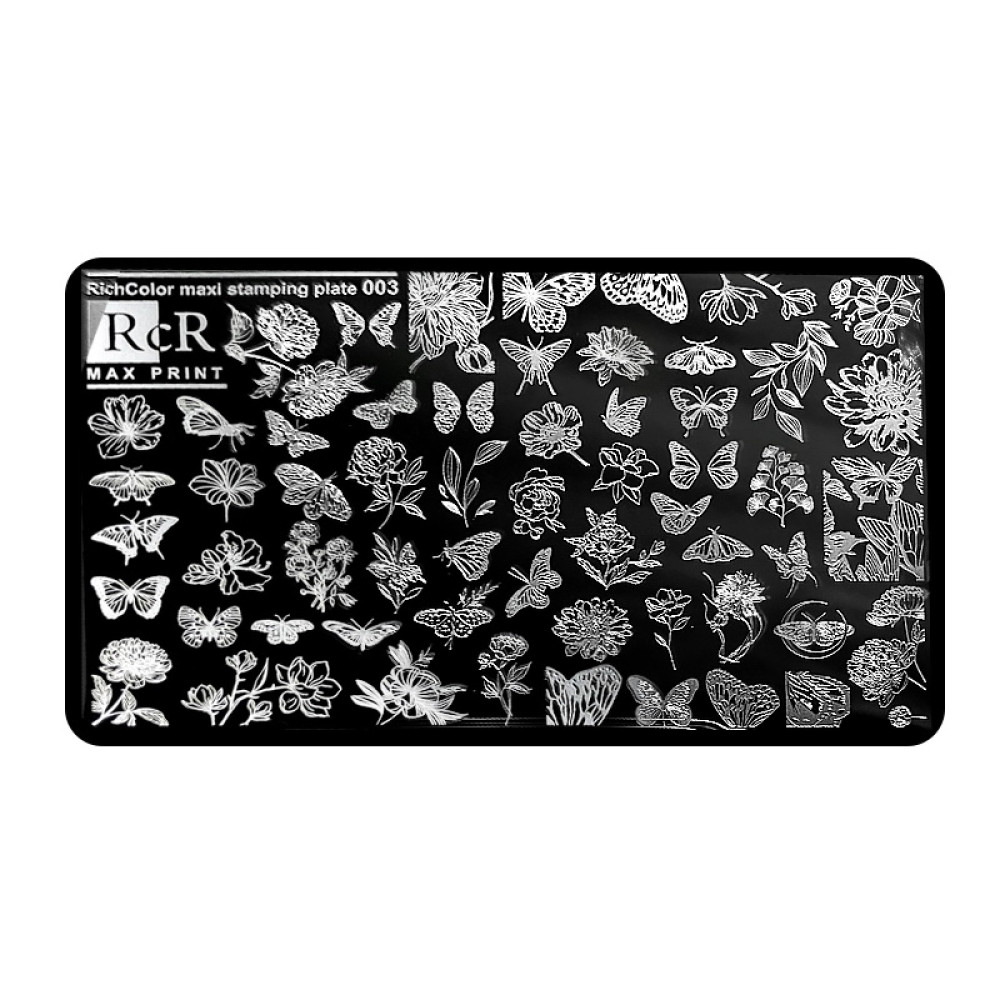 Пластина для стемпинга RichColoR Max Print 003 Бабочки и цветы