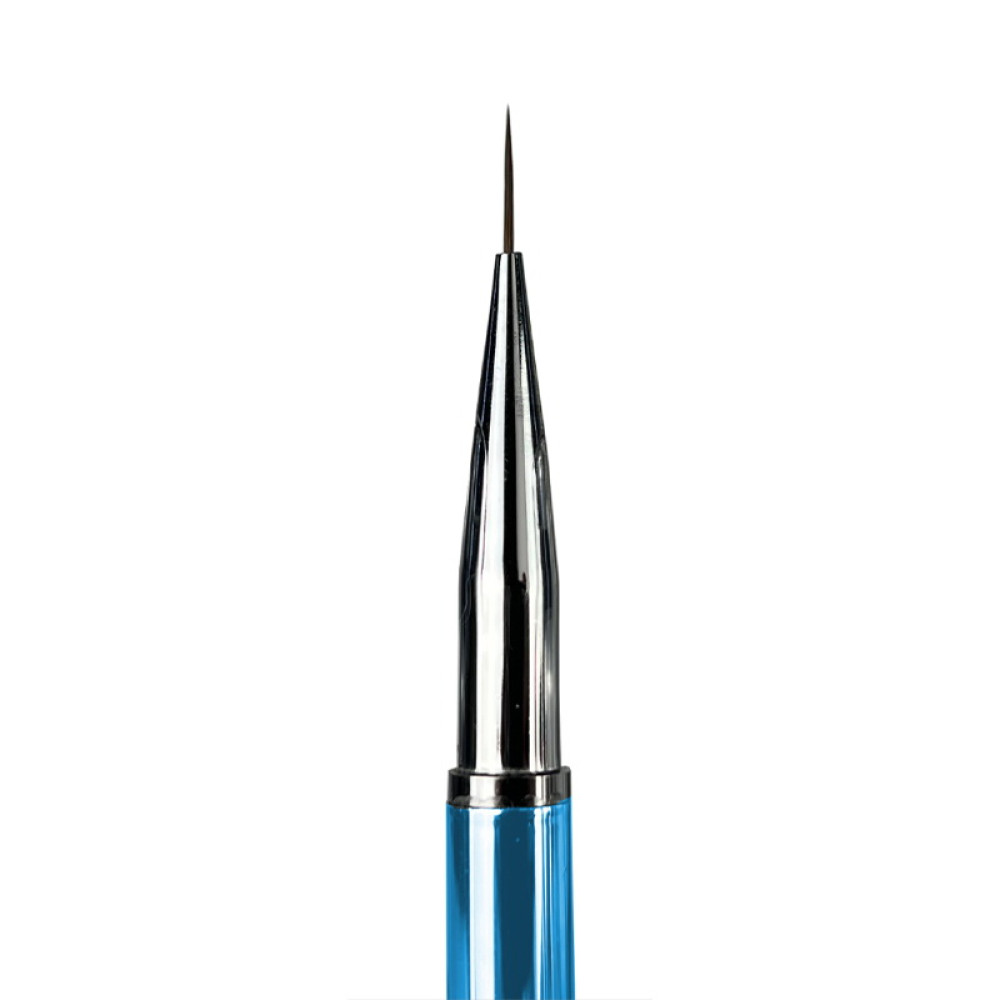 Кисть для рисования и френча mART с колпачком искусственный ворс 11 мм голубая