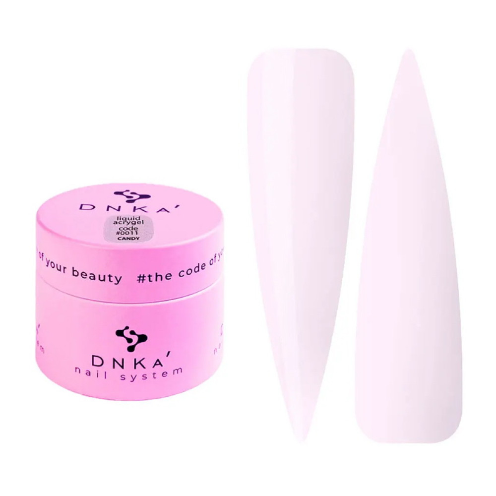 Рідкий гель DNKa Liquid Acrygel 0011 Candy для зміцнення нігтів молочно-ліловий 15 мл