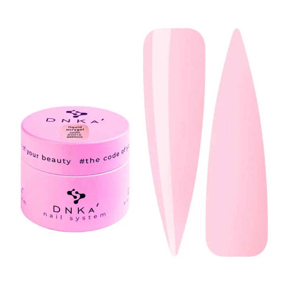 Жидкий гель DNKa Liquid Acrygel 0016 Meringue для укрепления ногтей. розовая меренга 15 мл